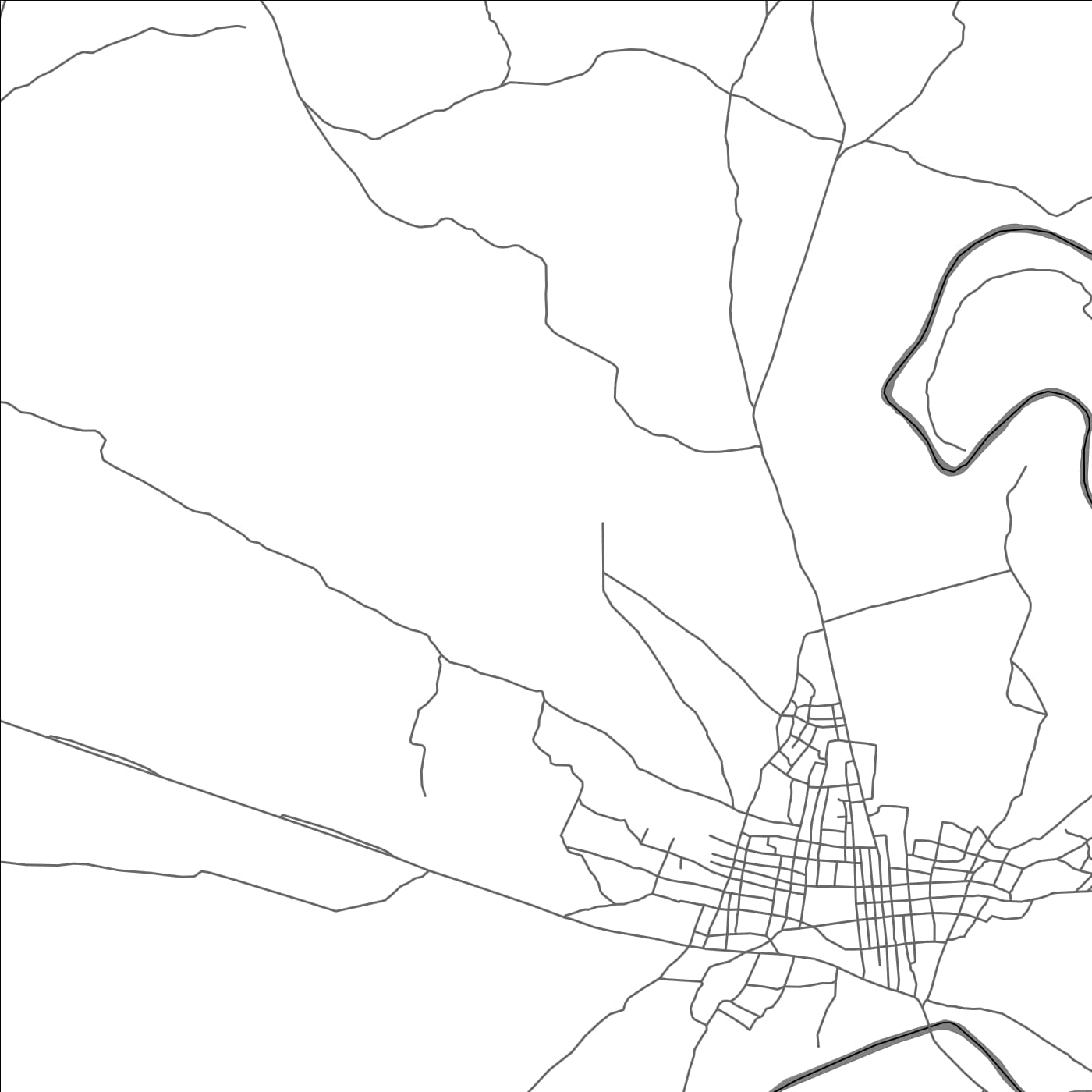 ROAD MAP OF JALALAQSI, SOMALIA BY MAPBAKES