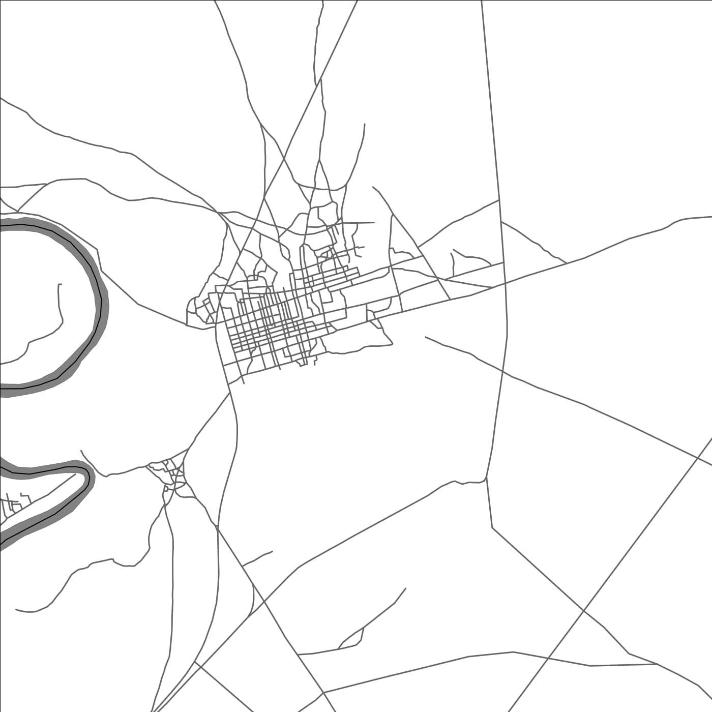 ROAD MAP OF JAMAAME, SOMALIA BY MAPBAKES