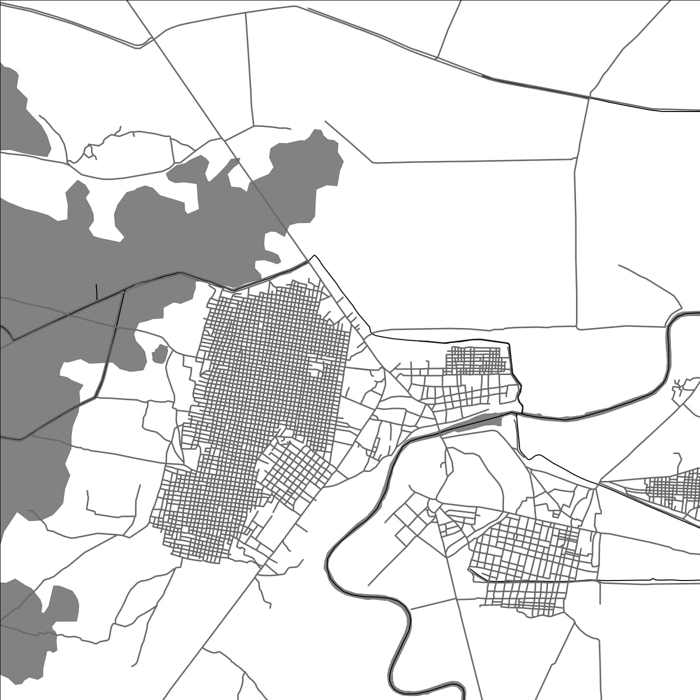 ROAD MAP OF JAWHAR, SOMALIA BY MAPBAKES