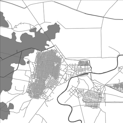 ROAD MAP OF JAWHAR, SOMALIA BY MAPBAKES