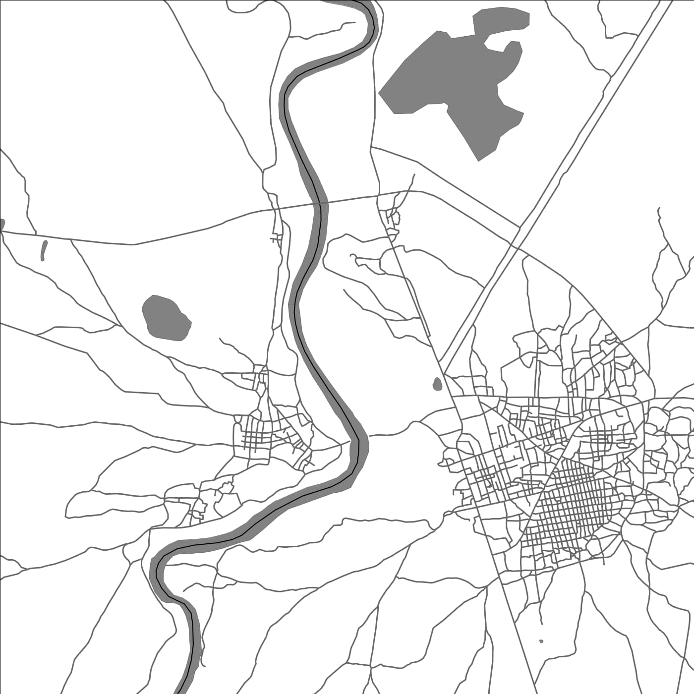 ROAD MAP OF JILIB, SOMALIA BY MAPBAKES