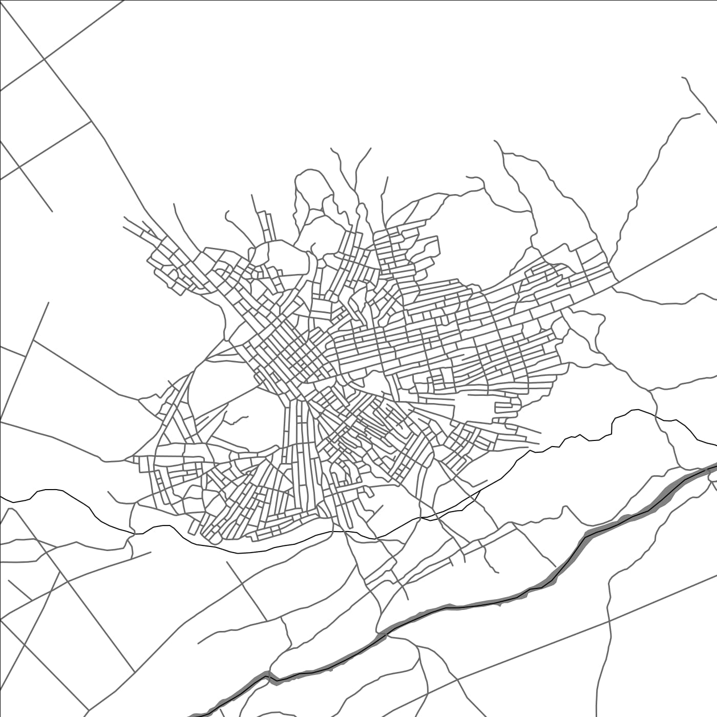 ROAD MAP OF LAASCAANOOD, SOMALIA BY MAPBAKES