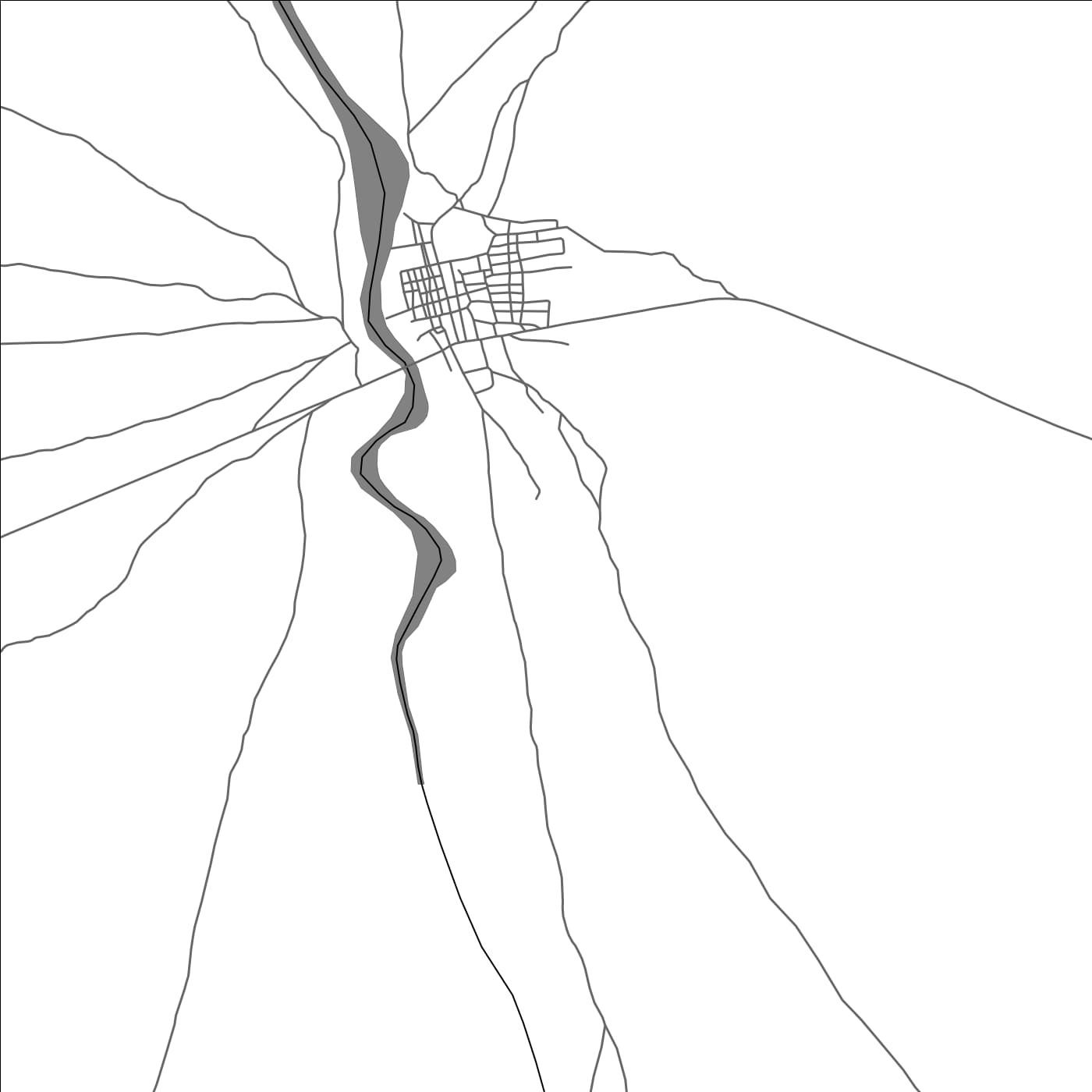 ROAD MAP OF OODWEYNE, SOMALIA BY MAPBAKES