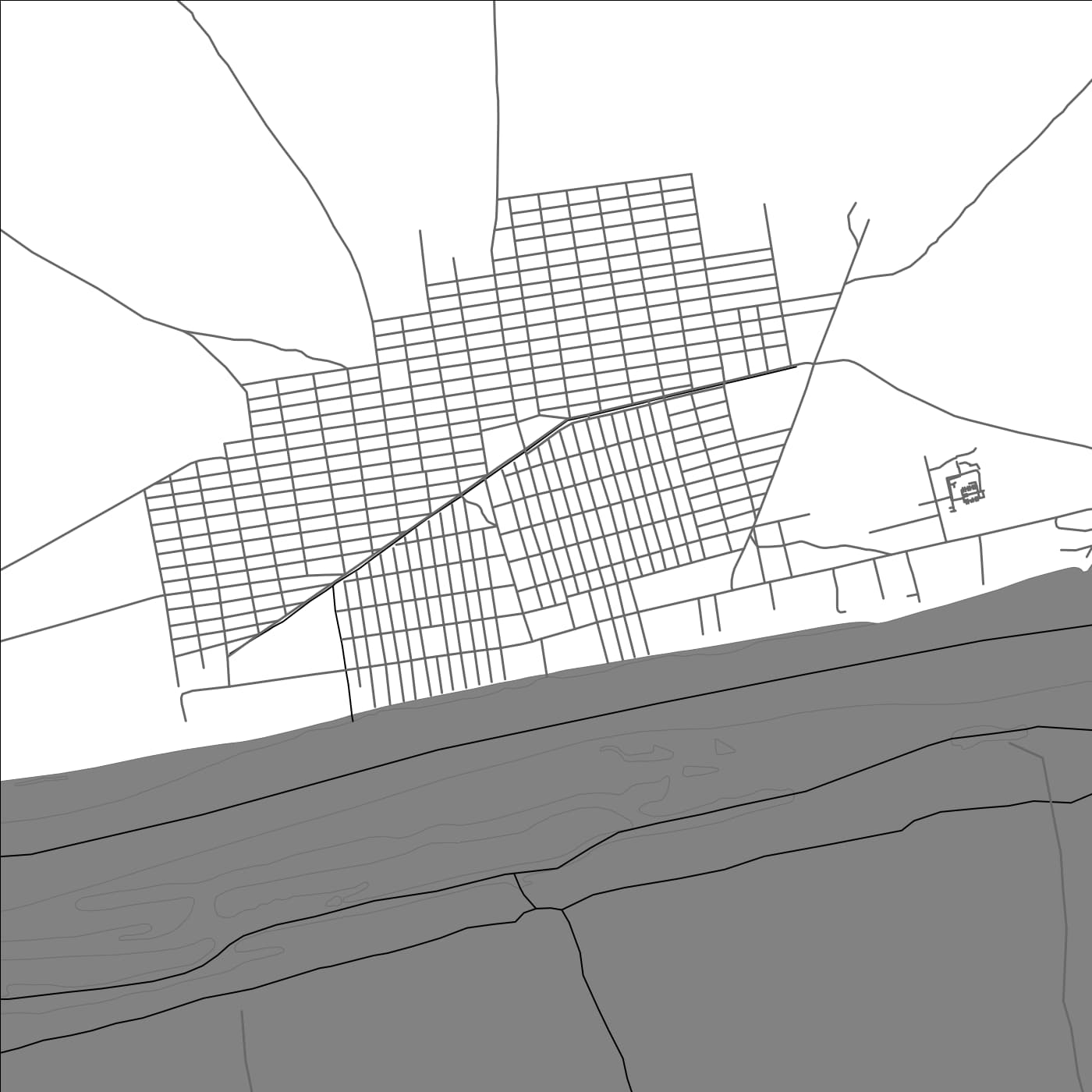 ROAD MAP OF MELUT, SOUTH SUDAN BY MAPBAKES