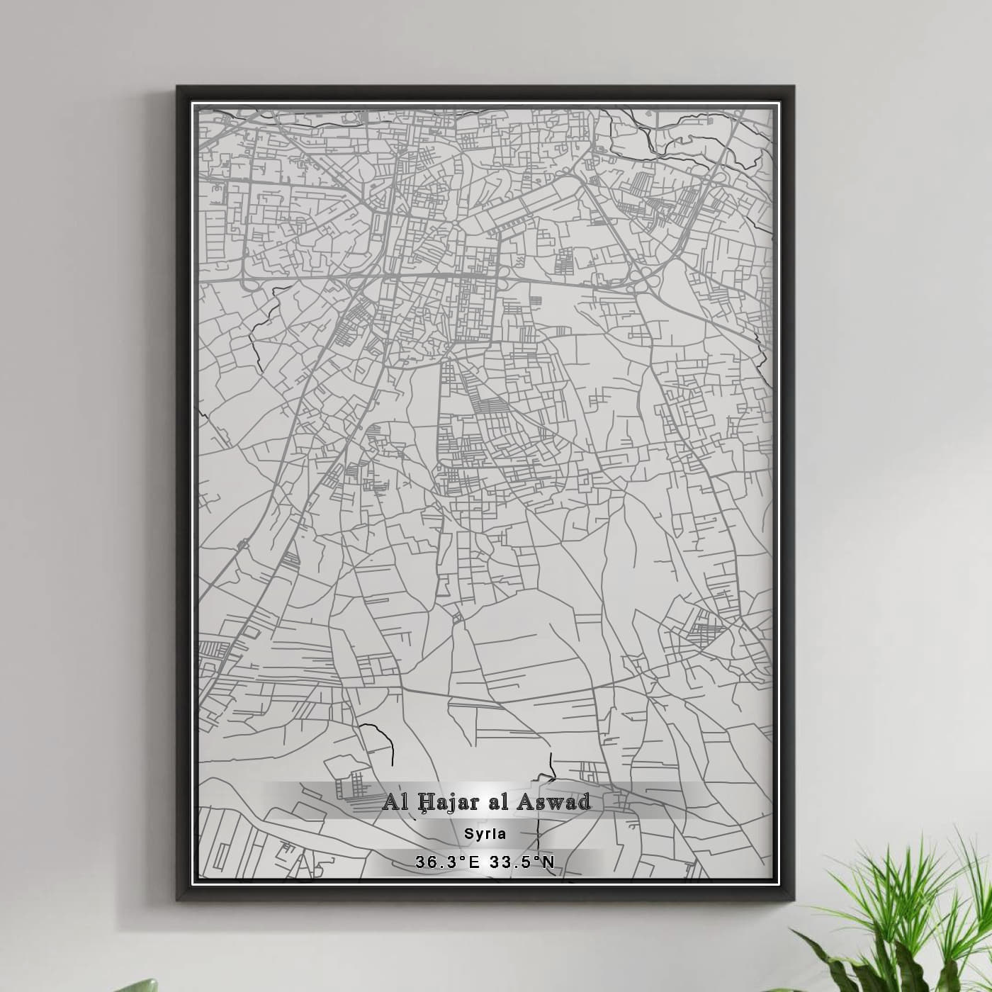 ROAD MAP OF AL HAJAR AL ASWAD, SYRIA BY MAPBAKES