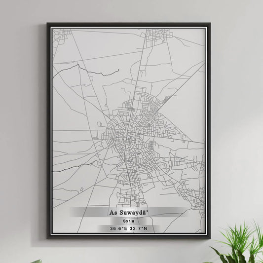 ROAD MAP OF AS SUWAYDA', SYRIA BY MAPBAKES