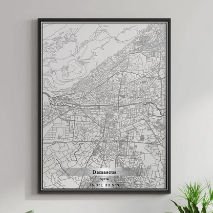 ROAD MAP OF DAMASCUS, SYRIA BY MAPBAKES