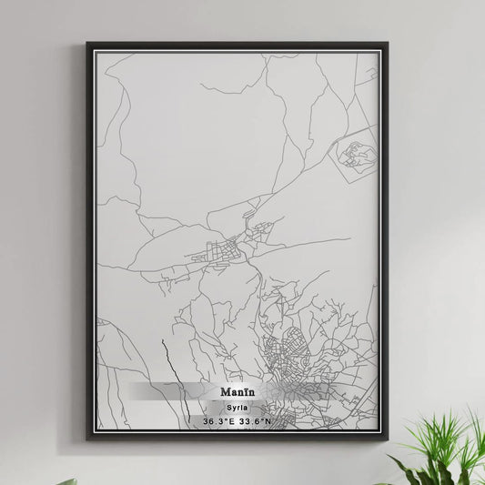 ROAD MAP OF MANIN, SYRIA BY MAPBAKES