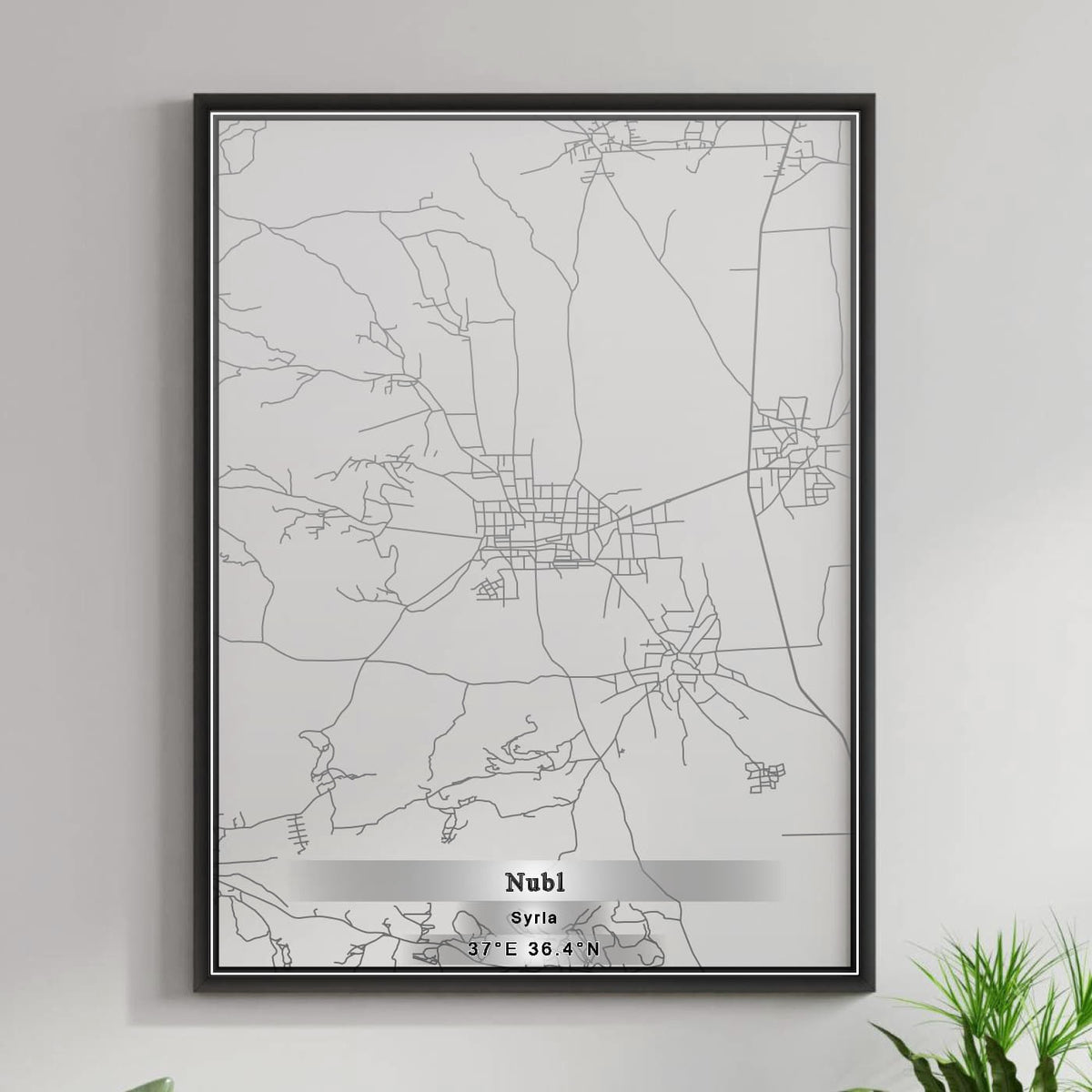 ROAD MAP OF NUBL, SYRIA BY MAPBAKES