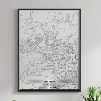ROAD MAP OF QADSAYYA, SYRIA BY MAPBAKES
