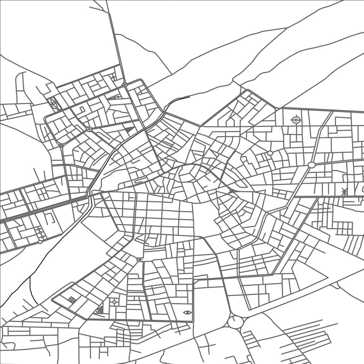 ROAD MAP OF MANBIJ, SYRIA BY MAPBAKES