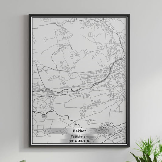 ROAD MAP OF BAKHOR, TAJIKISTAN BY MAPBAKES