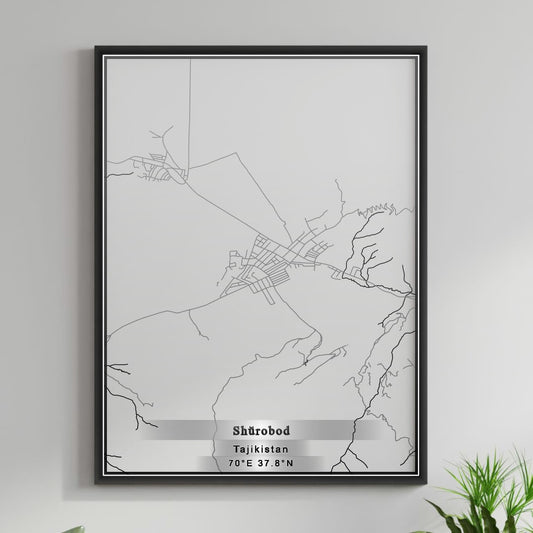 ROAD MAP OF SHUROBOD, TAJIKISTAN BY MAPBAKES