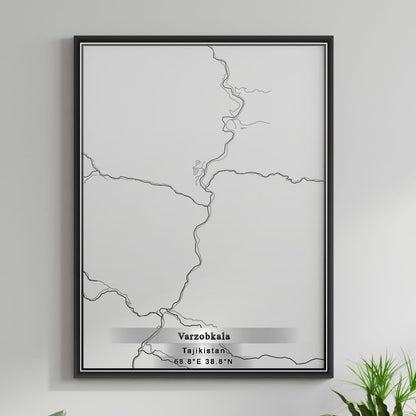 ROAD MAP OF VARZOBKALA, TAJIKISTAN BY MAPBAKES