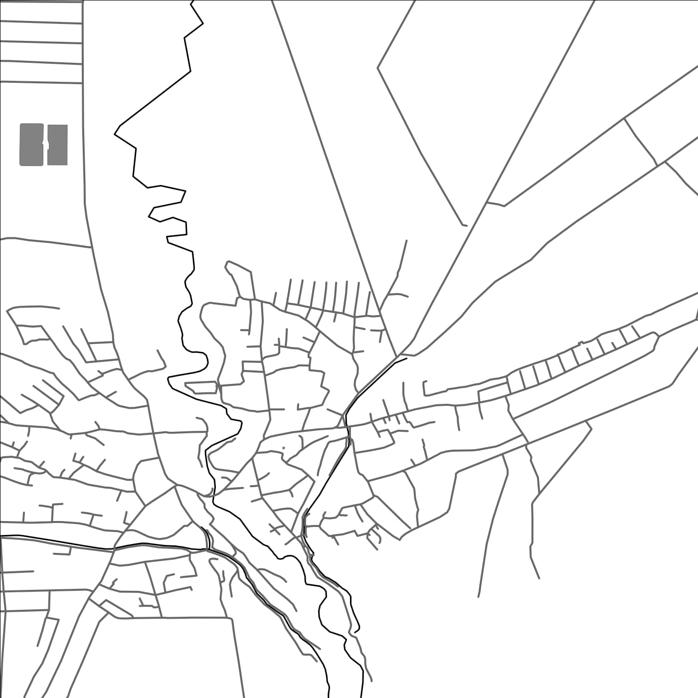 ROAD MAP OF QAL'ACHA, TAJIKISTAN BY MAPBAKES