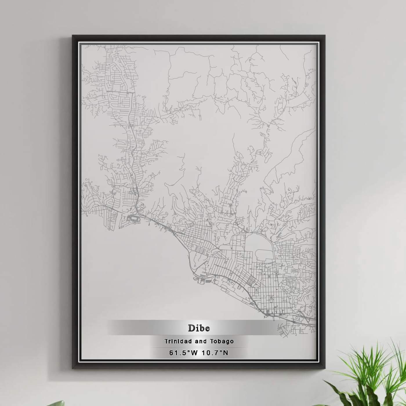 ROAD MAP OF DIBE, TRINIDAD AND TOBAGO BY MAPBAKES