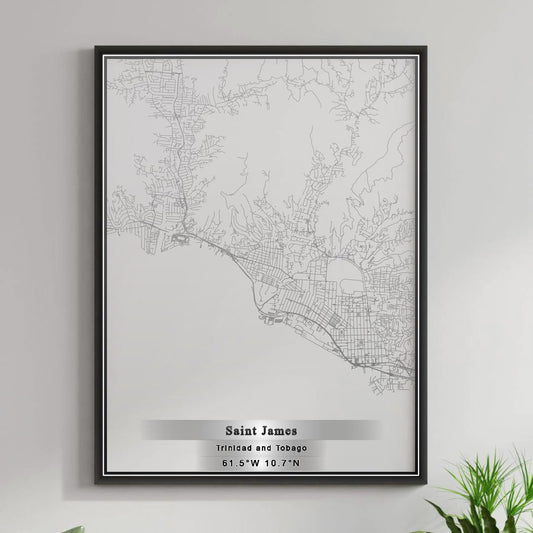 ROAD MAP OF SAINT JAMES, TRINIDAD AND TOBAGO BY MAPBAKES