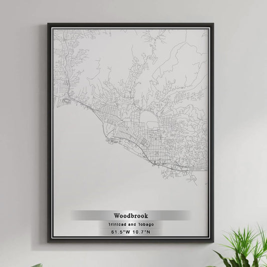 ROAD MAP OF WOODBROOK, TRINIDAD AND TOBAGO BY MAPBAKES