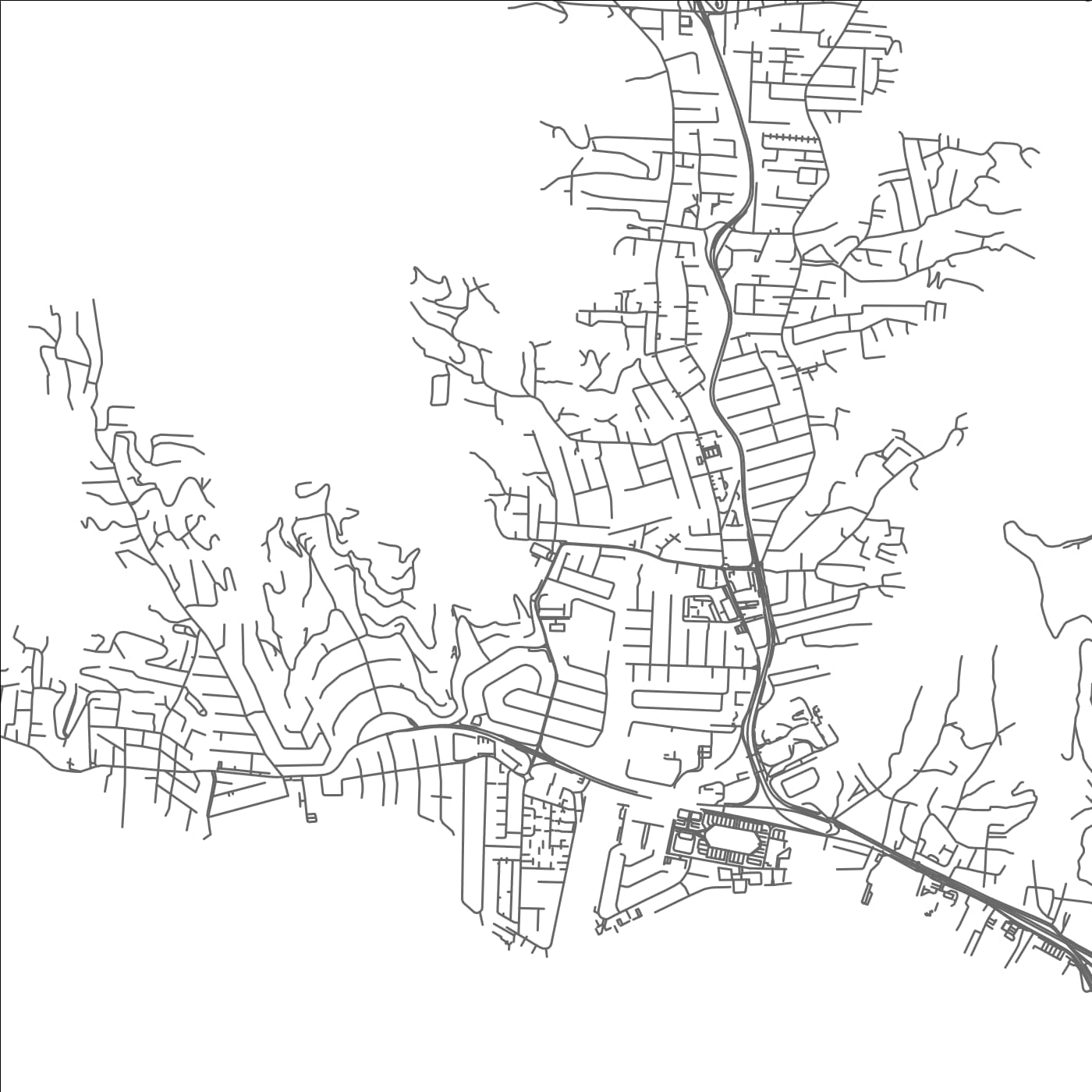 ROAD MAP OF FOUR ROADS, TRINIDAD AND TOBAGO BY MAPBAKES