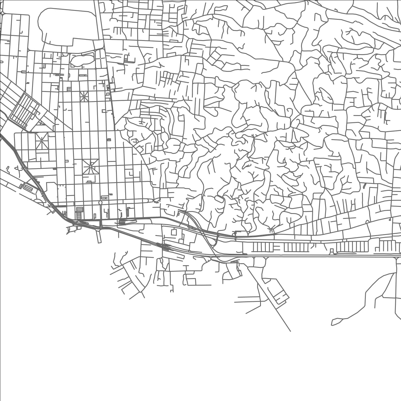 ROAD MAP OF LA BASSE, TRINIDAD AND TOBAGO BY MAPBAKES