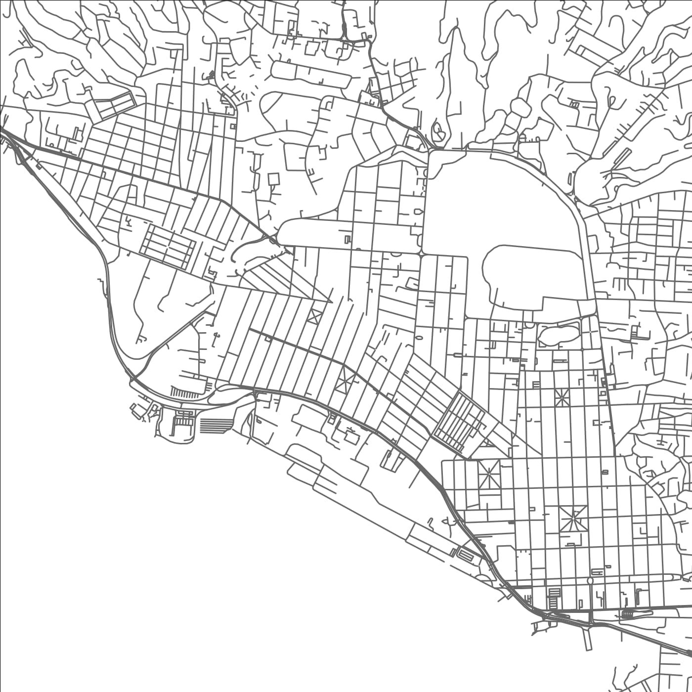 ROAD MAP OF WOODBROOK, TRINIDAD AND TOBAGO BY MAPBAKES
