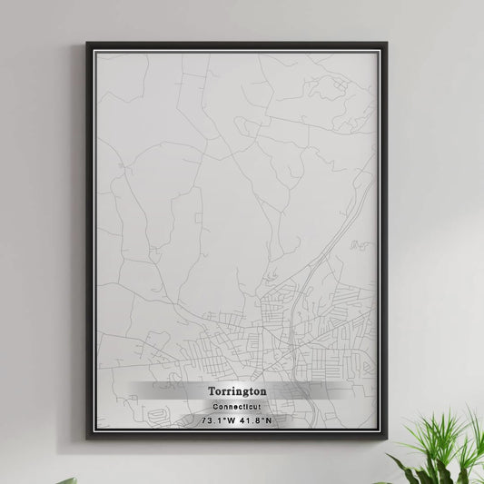 ROAD MAP OF TORRINGTON, CONNECTICUT BY MAPBAKES
