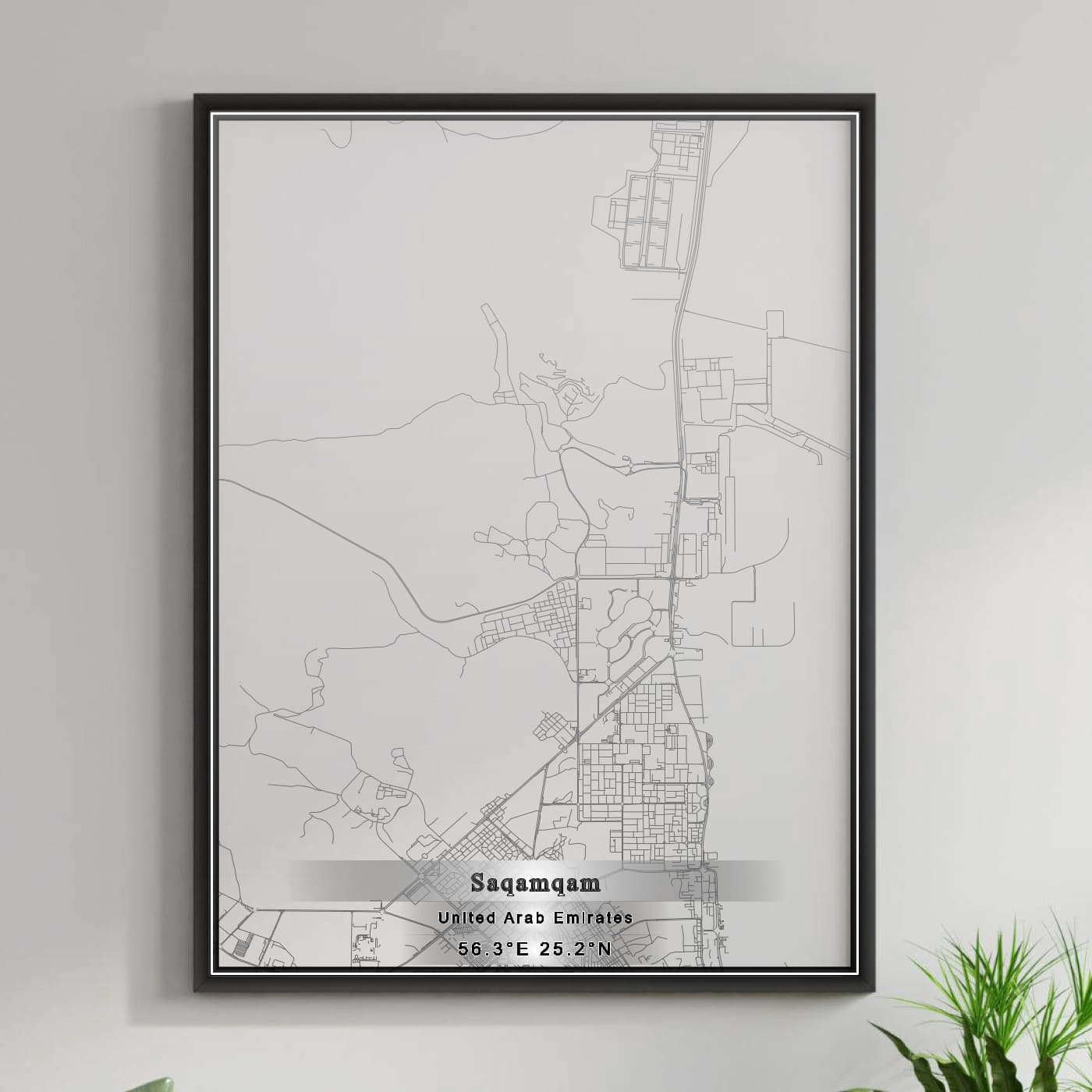 ROAD MAP OF SAQAMQAM, UNITED ARAB EMIRATES BY MAPBAKES