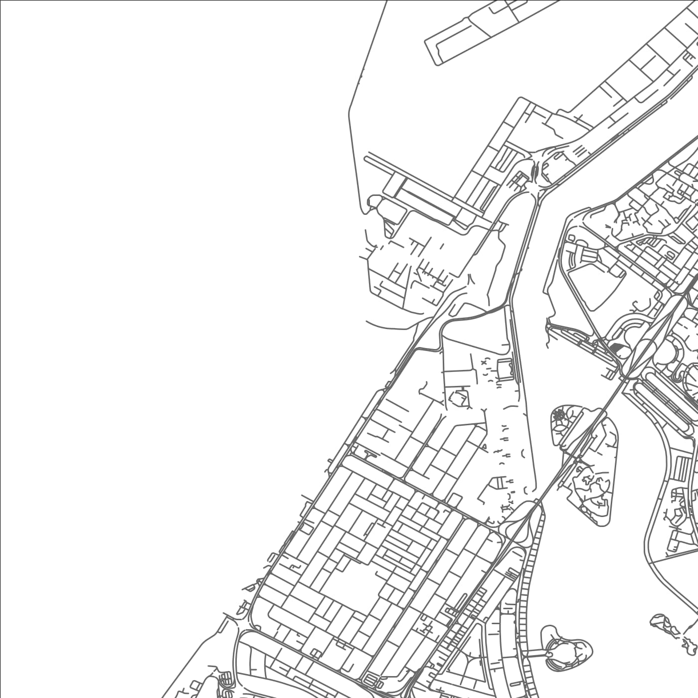 ROAD MAP OF AL JAZĪRAH, UNITED ARAB EMIRATES BY MAPBAKES