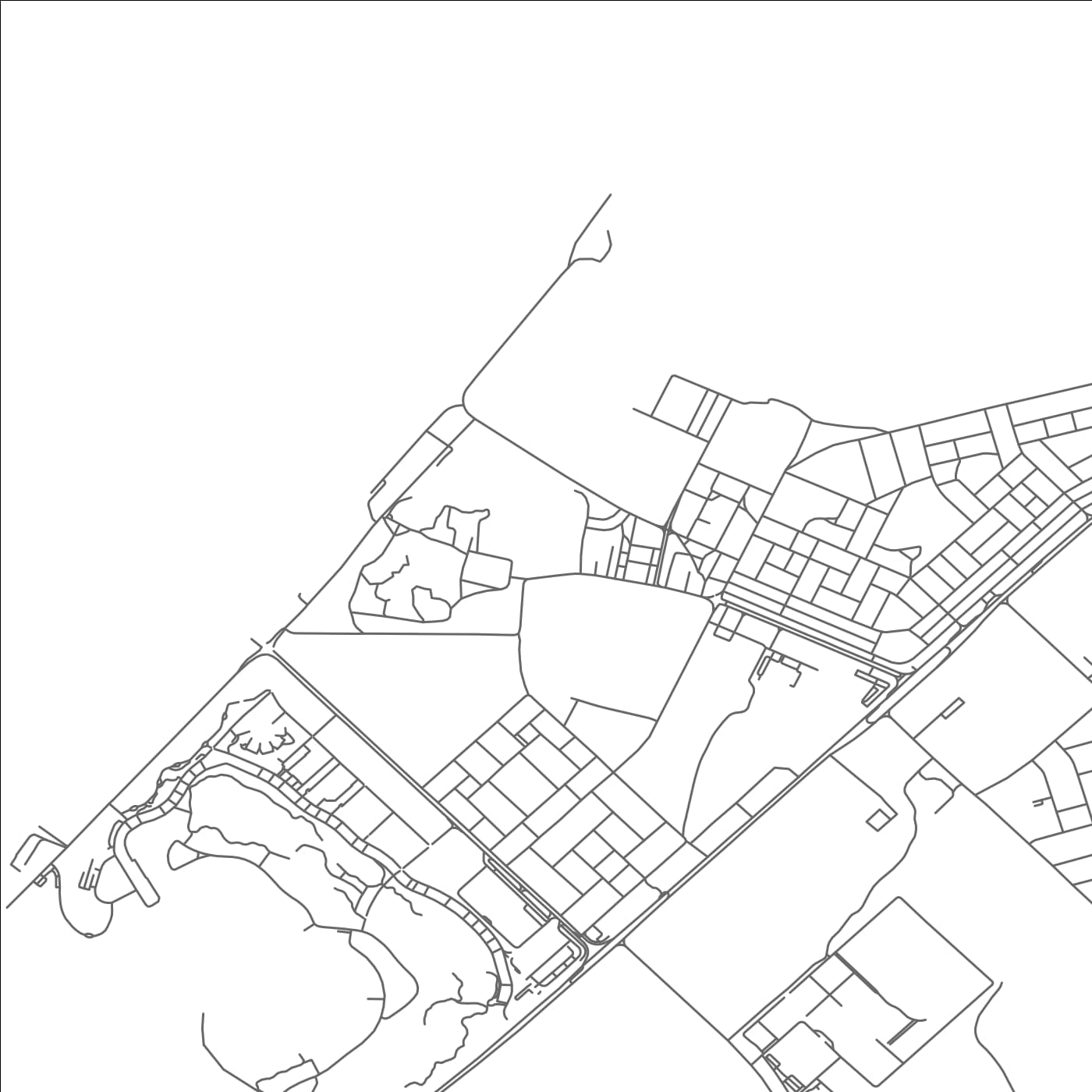 ROAD MAP OF AL JAZĪRAH AL ḨAMRĀ’, UNITED ARAB EMIRATES BY MAPBAKES