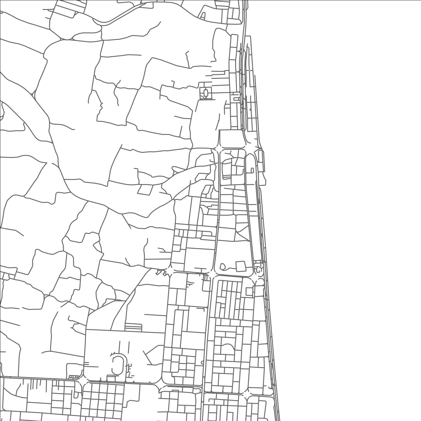 ROAD MAP OF KALBĀ, UNITED ARAB EMIRATES BY MAPBAKES