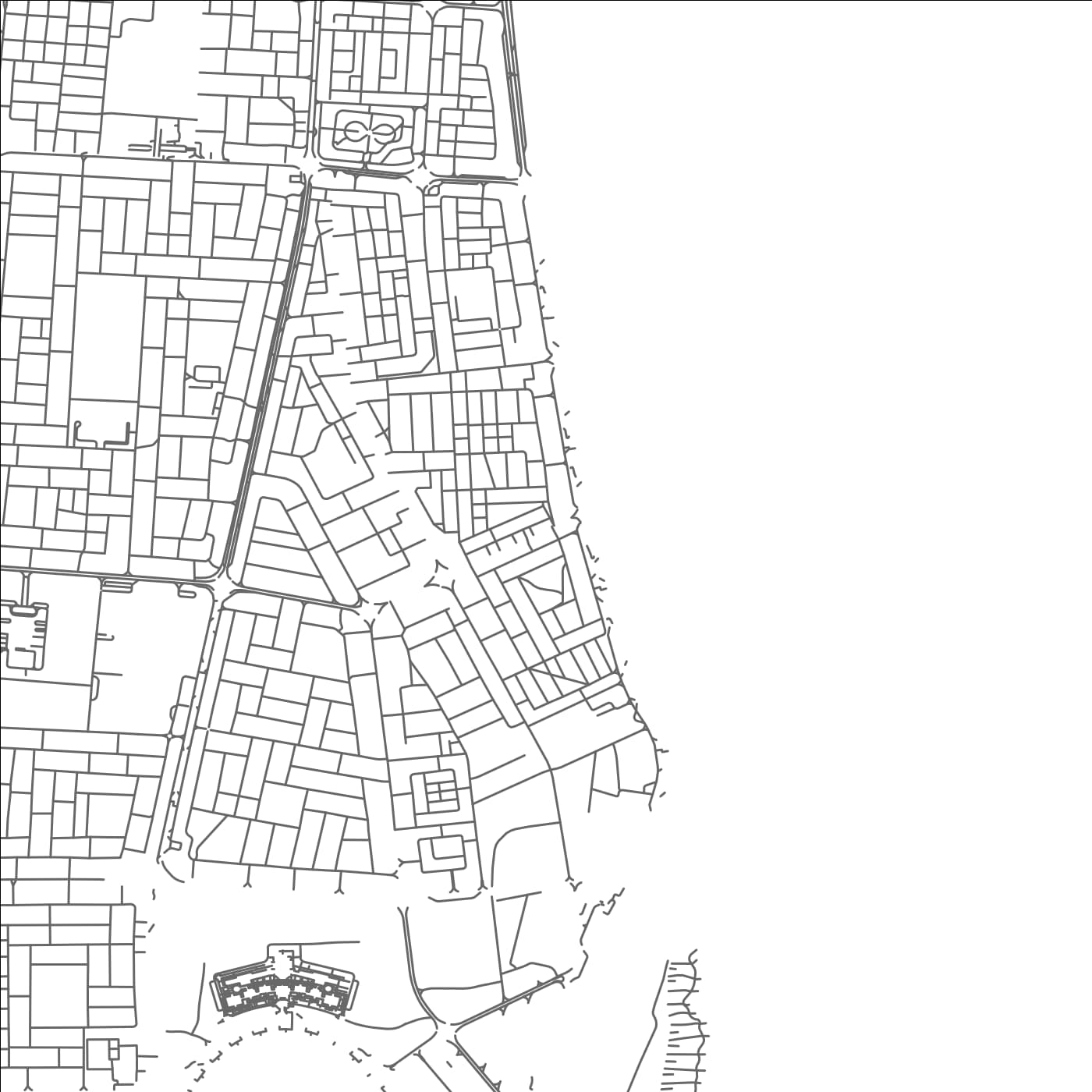 ROAD MAP OF KHAWR KALBĀ, UNITED ARAB EMIRATES BY MAPBAKES