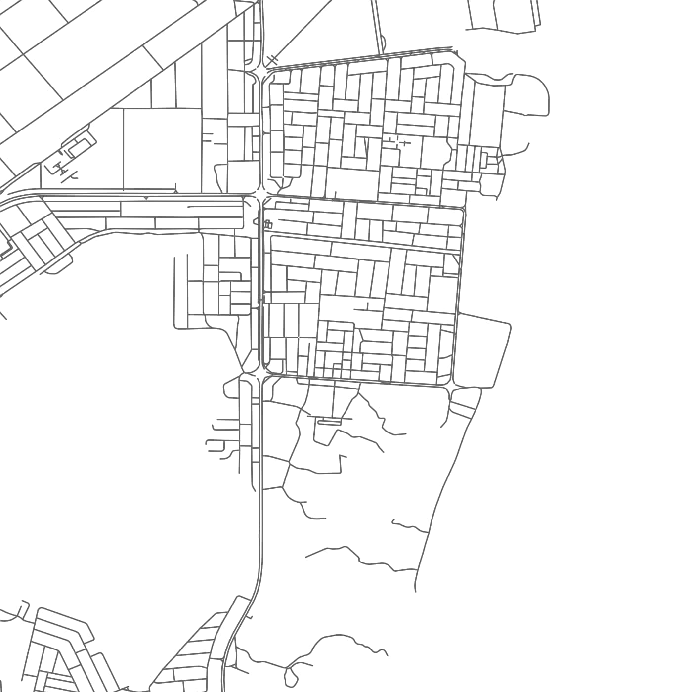 ROAD MAP OF LŪLAYYAH, UNITED ARAB EMIRATES BY MAPBAKES