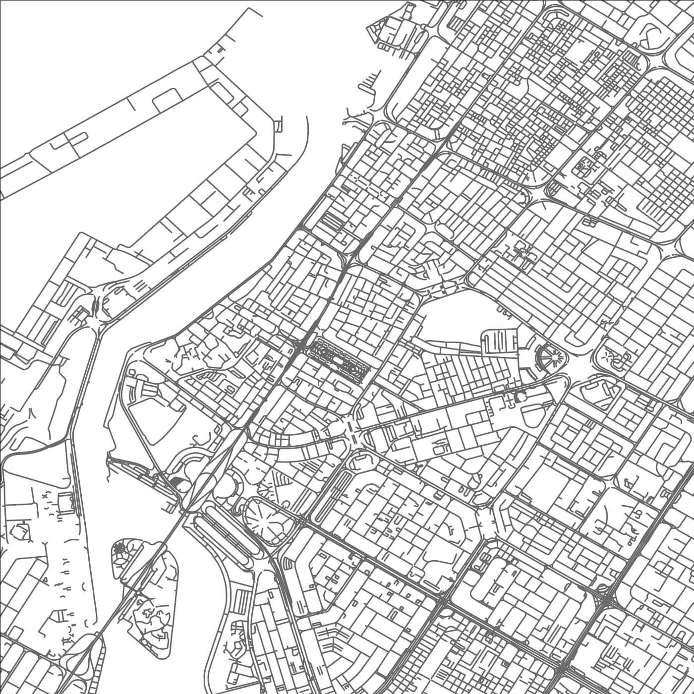 ROAD MAP OF SHARJAH, UNITED ARAB EMIRATES BY MAPBAKES