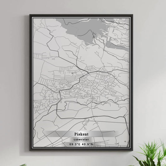 ROAD MAP OF PISKENT, UZBEKISTAN BY MAPBAKES