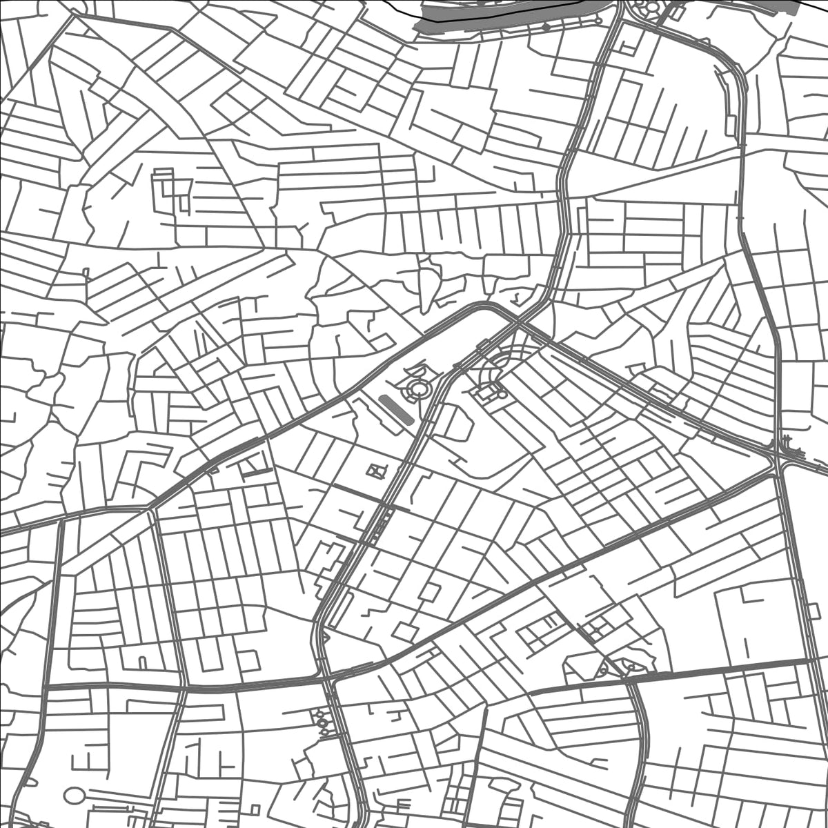 ROAD MAP OF QARSHI, UZBEKISTAN BY MAPBAKES