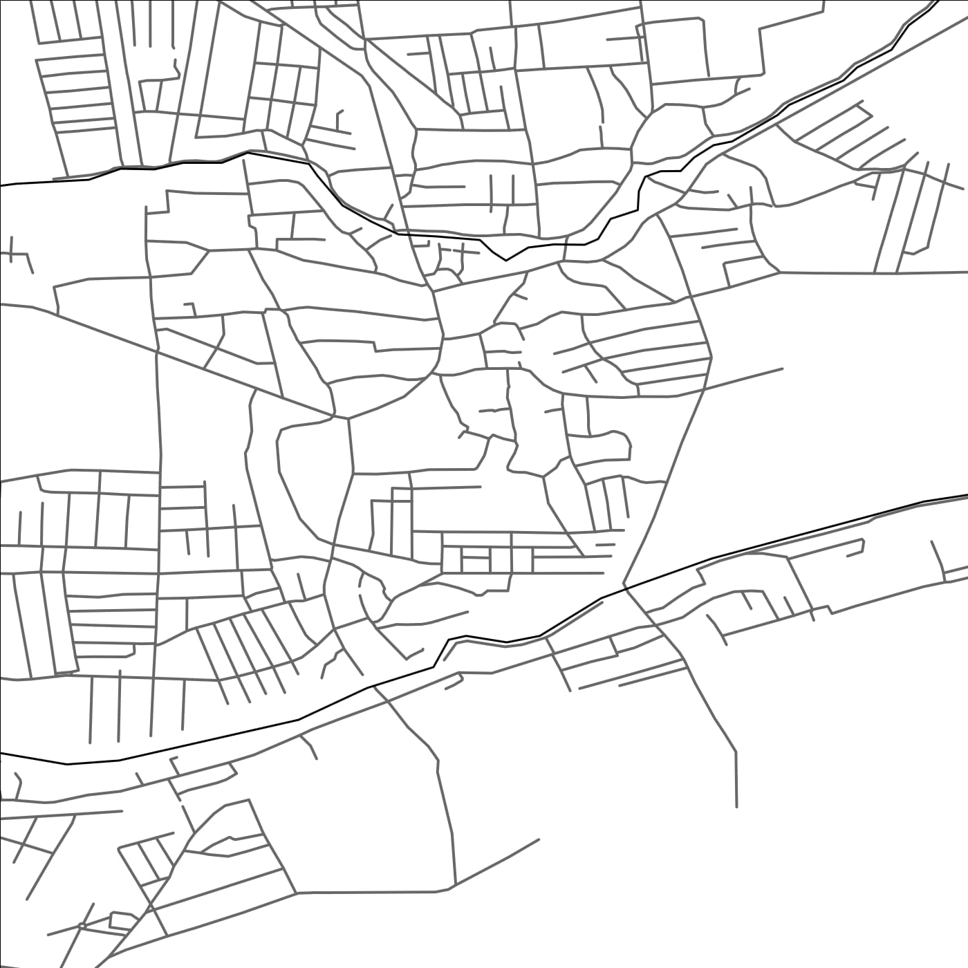 ROAD MAP OF QORASUV, UZBEKISTAN BY MAPBAKES