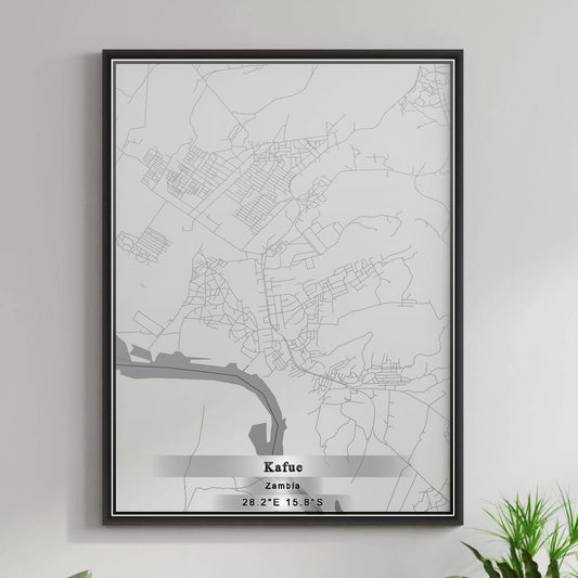 ROAD MAP OF KAFUE, ZAMBIA BY MAPBAKES