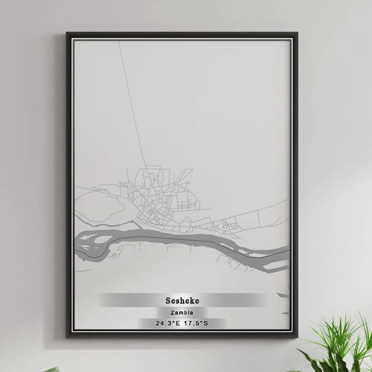 ROAD MAP OF SESHEKE, ZAMBIA BY MAPBAKES