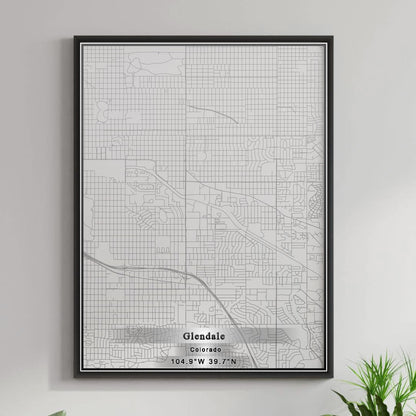 ROAD MAP OF GLENDALE, COLORADO BY MAPBAKES