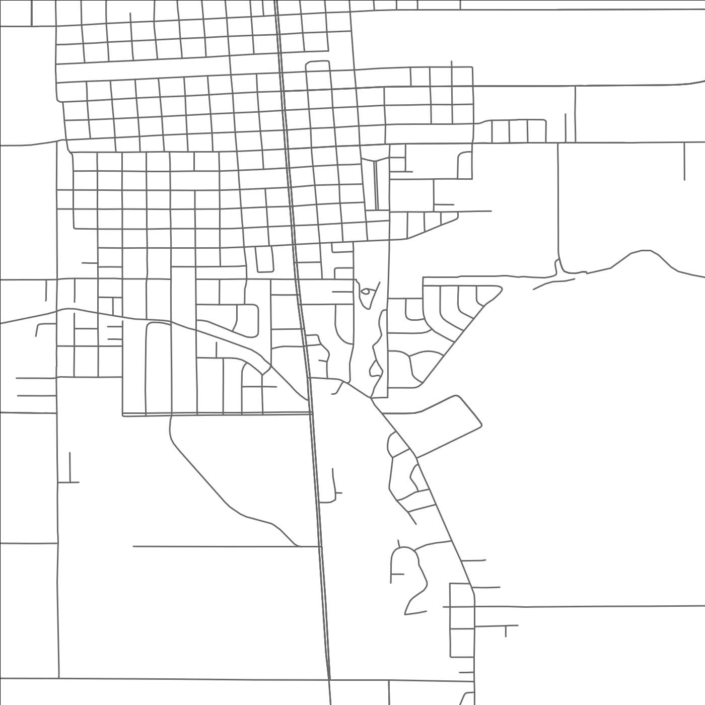 ROAD MAP OF LAMAR, COLORADO BY MAPBAKES