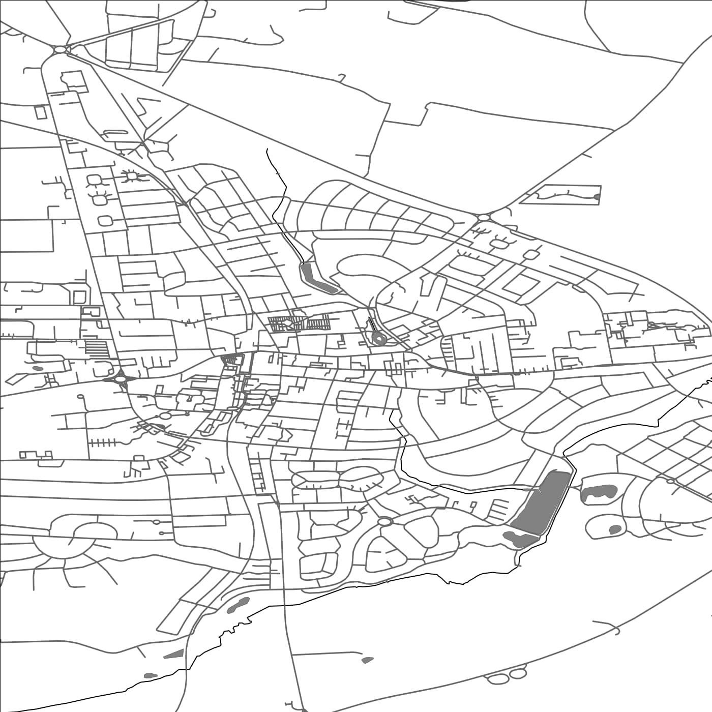 ROAD MAP OF AARS, DENMARK BY MAPBAKES