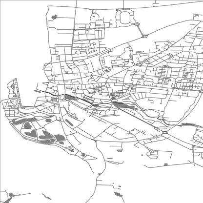 ROAD MAP OF ASSENS, DENMARK BY MAPBAKES