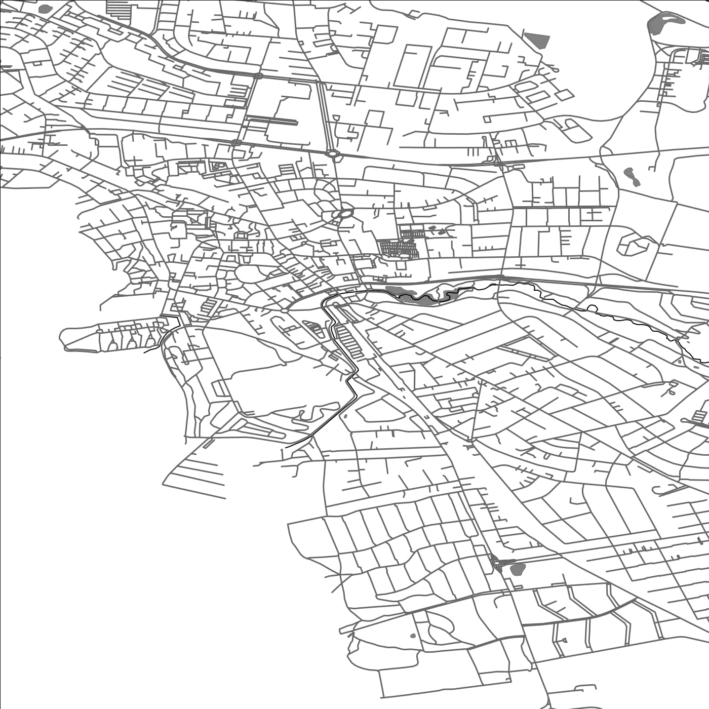 ROAD MAP OF FREDERIKSSUND, DENMARK BY MAPBAKES