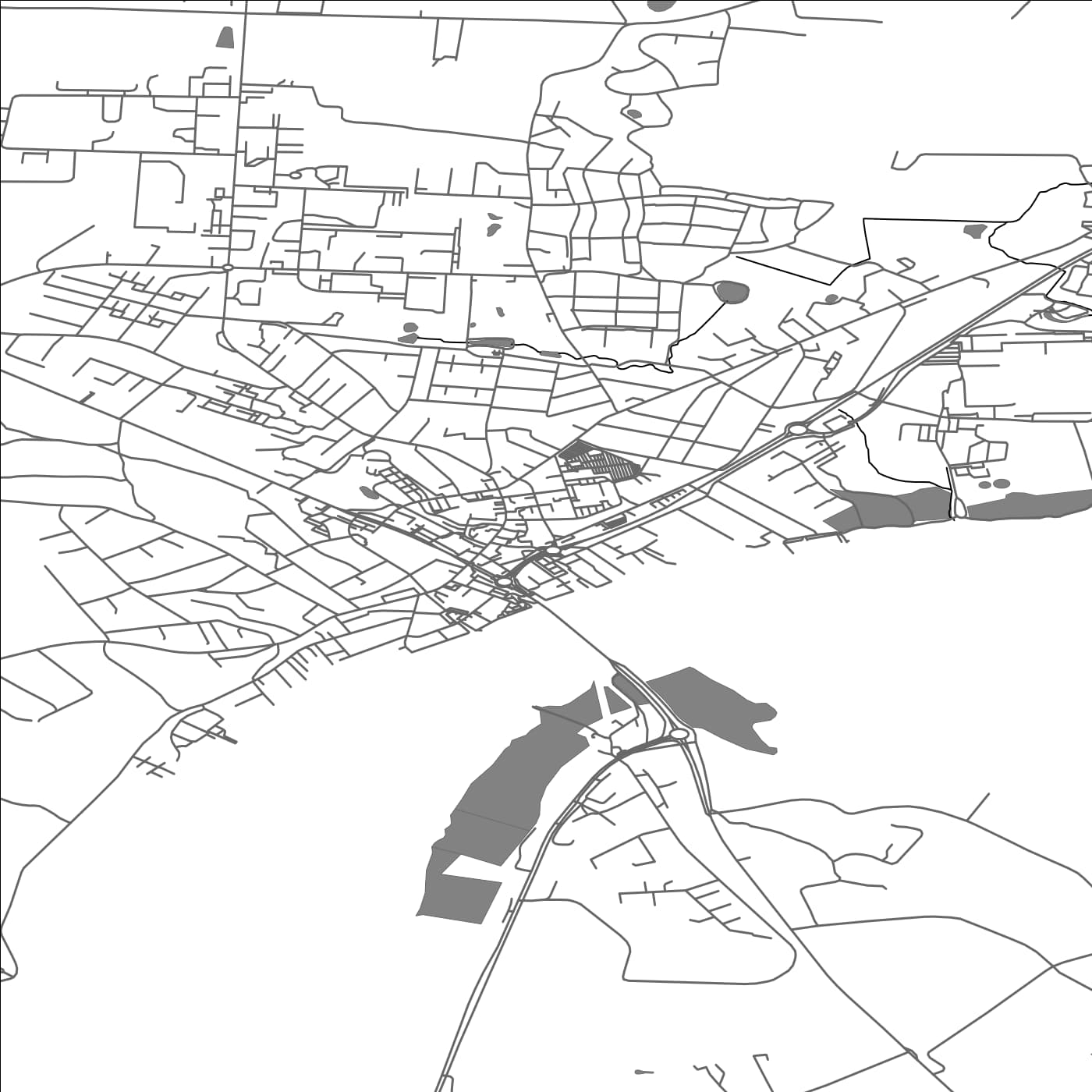 ROAD MAP OF HADSUND, DENMARK BY MAPBAKES