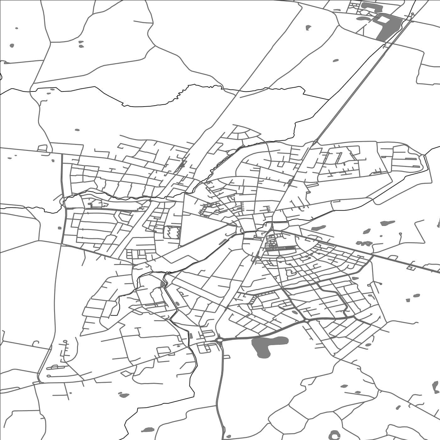 ROAD MAP OF HORNSLET, DENMARK BY MAPBAKES