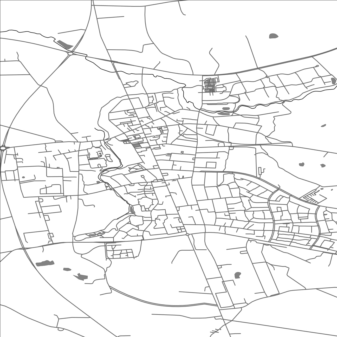 ROAD MAP OF KJELLERUP, DENMARK BY MAPBAKES