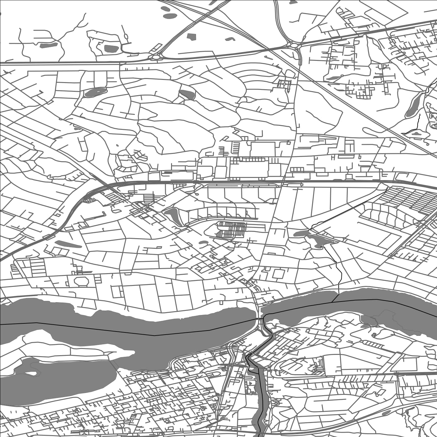 ROAD MAP OF SILKEBORG, DENMARK BY MAPBAKES