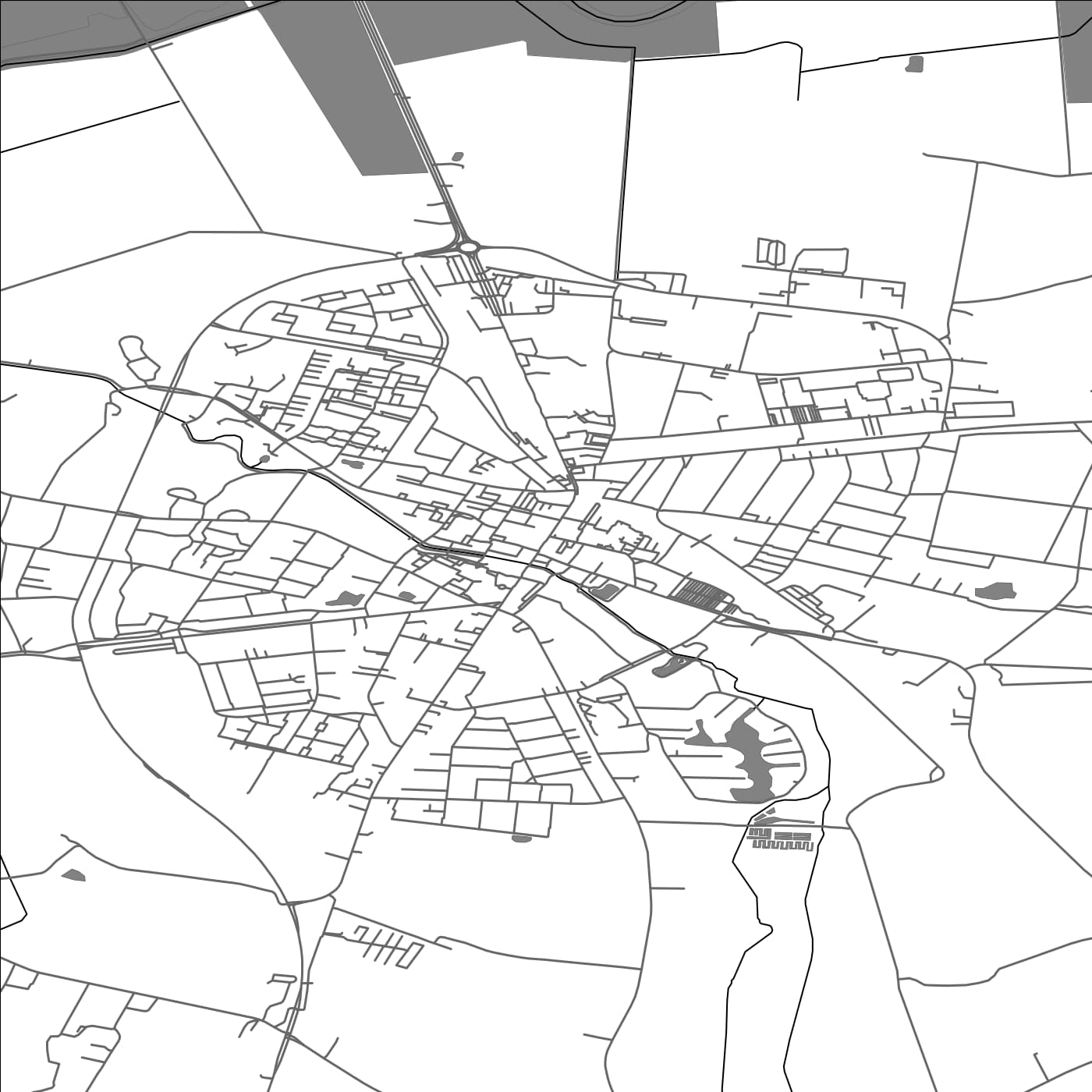 ROAD MAP OF TARM, DENMARK BY MAPBAKES