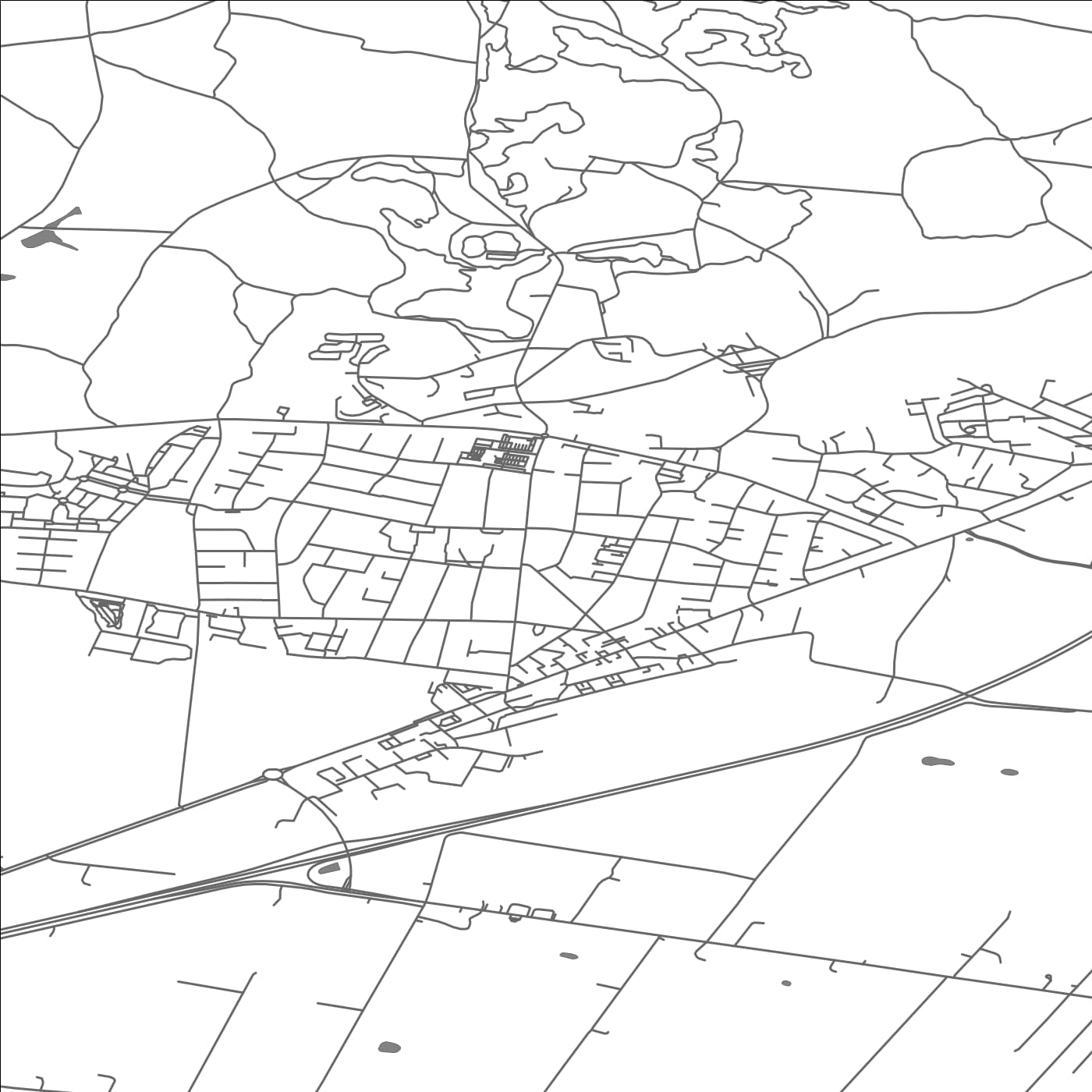 ROAD MAP OF VODSKOV, DENMARK BY MAPBAKES