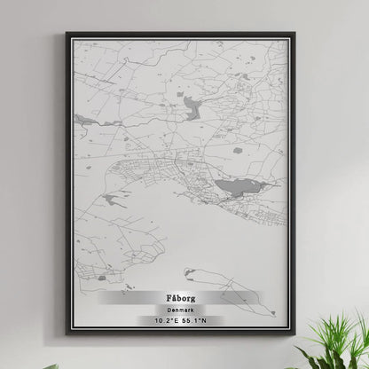 ROAD MAP OF FÅBORG, DENMARK BY MAPBAKES